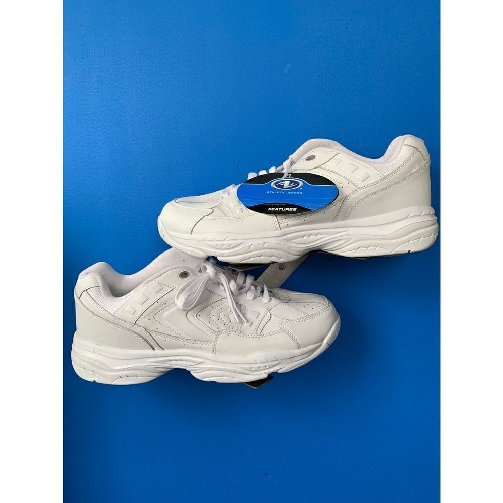 Athletic Works Men's White Lightweight Athletic Sneakers Shoes Size 13
